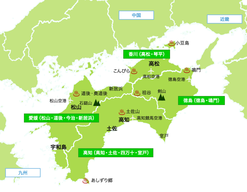 四国の愛犬との旅行地図