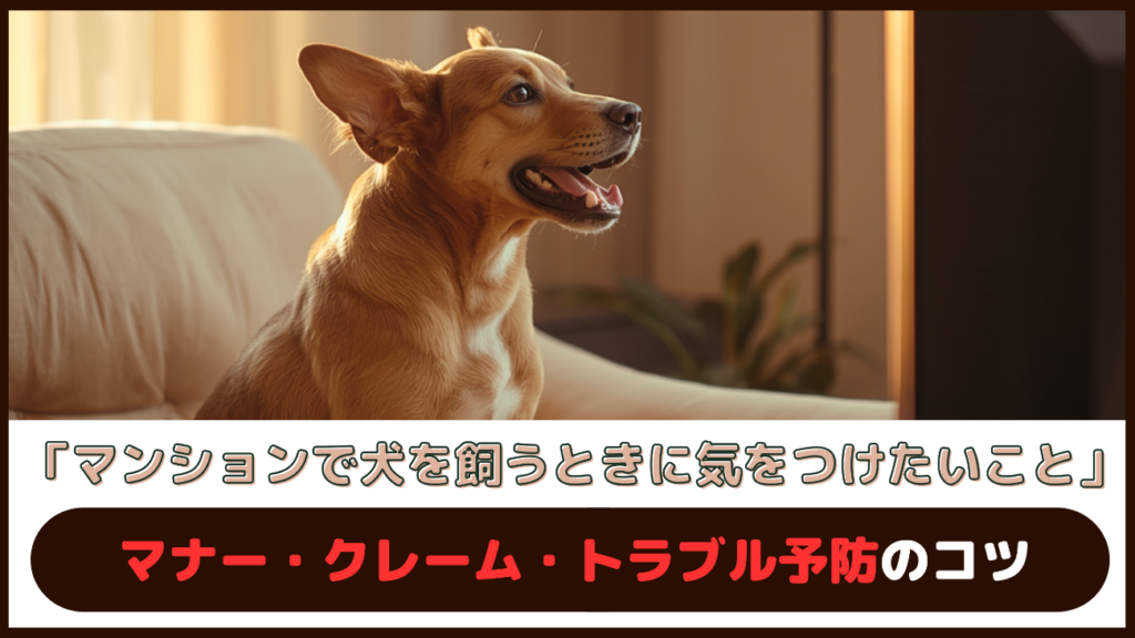 「マンションで犬を飼うときに気をつけたいこと」マナー・クレーム・トラブル予防のコツ
