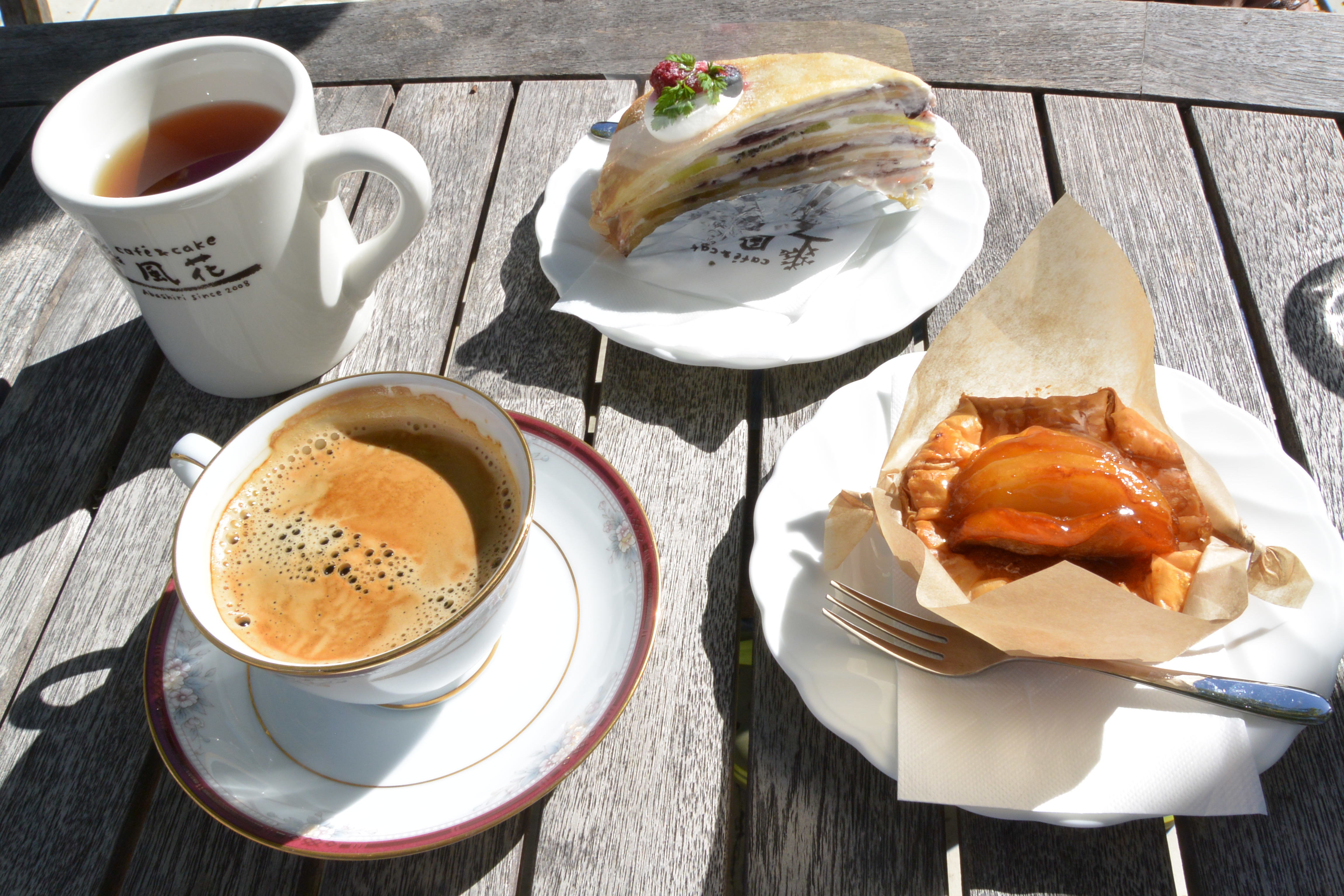 自然を感じながらケーキを食べれる