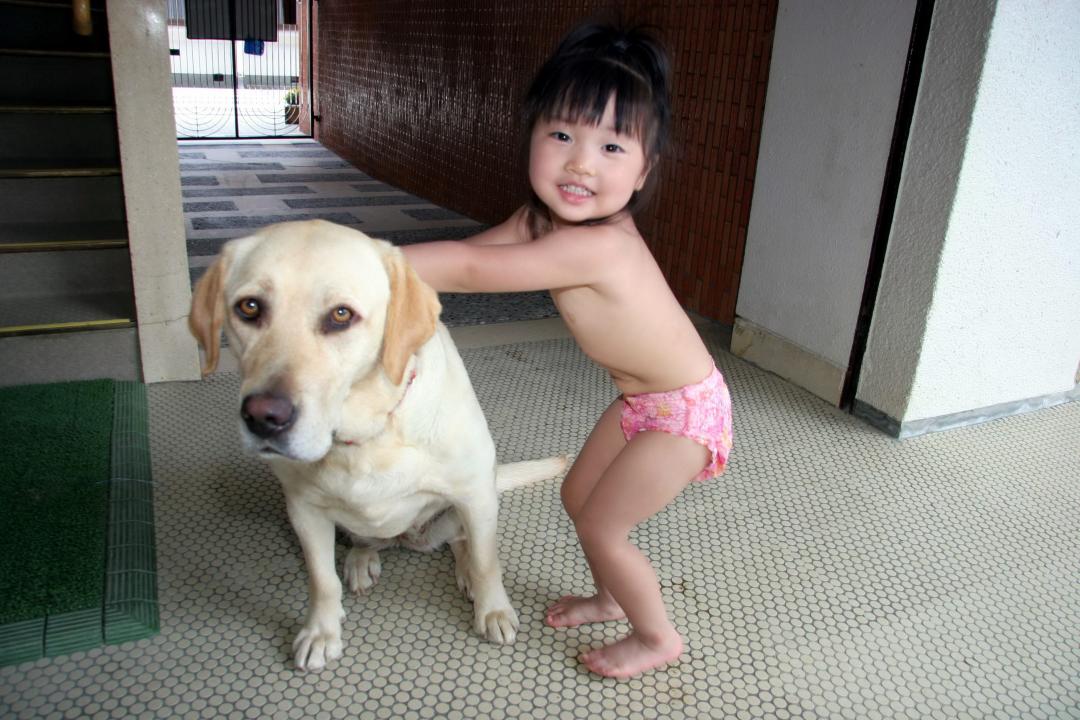 孫と愛犬