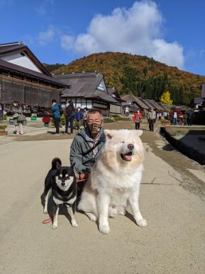 紅葉の大内宿