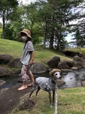 夏休み子供と川遊び