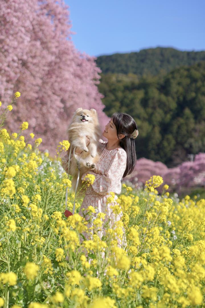 お花畑のツーショット